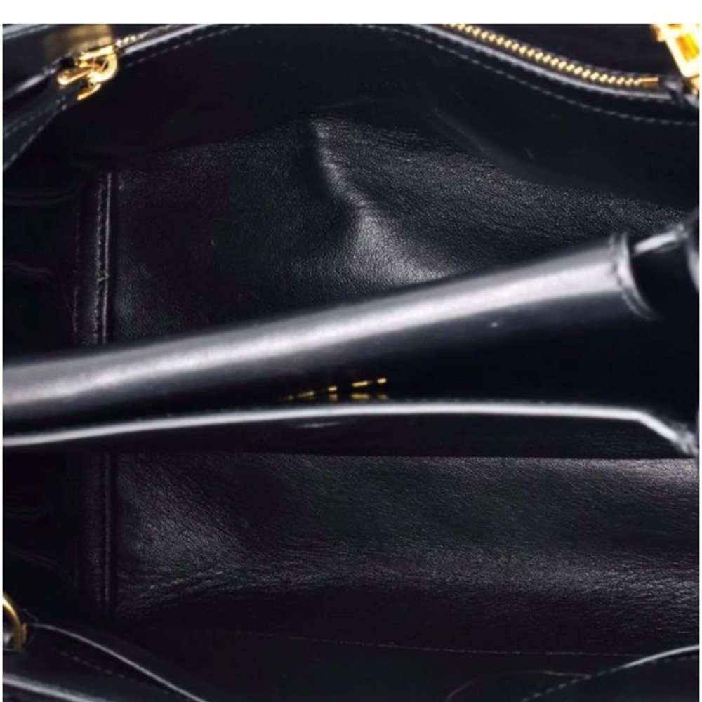 Prada Bibliotheque Tote Velvet and Leather Small Black - Picture 6 of 8